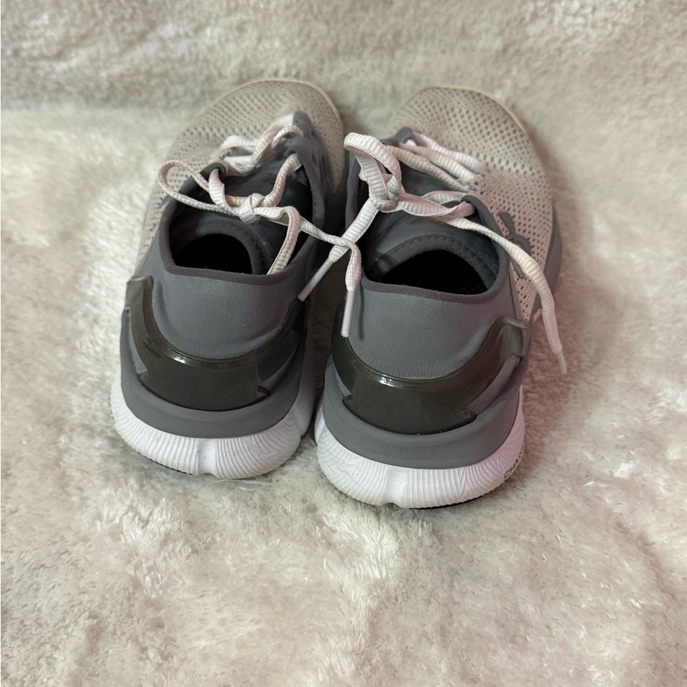 Under Armour Gray and Light Pink Training Sneaker - Picture 3 of 6